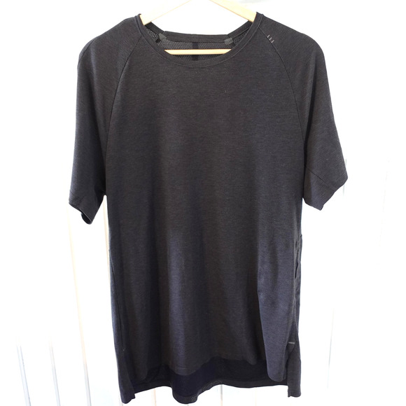 Lululemon Shirt Mens Large Dark Gray Better Every Day Short Sleeve Athletic Vent - Picture 1 of 9